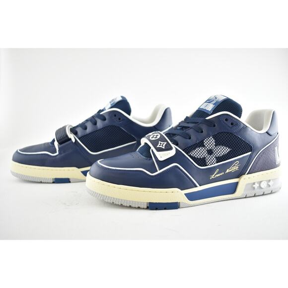 Louis Vuitton NYC Pop Up Exclusive Blue Low Top Trainer Sneaker LV 8 US 9 9.5 - Picture 9 of 12